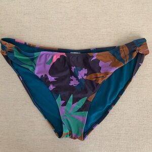 Leaf pattern - green purple brown-low rise medium seat Bikini Bottom